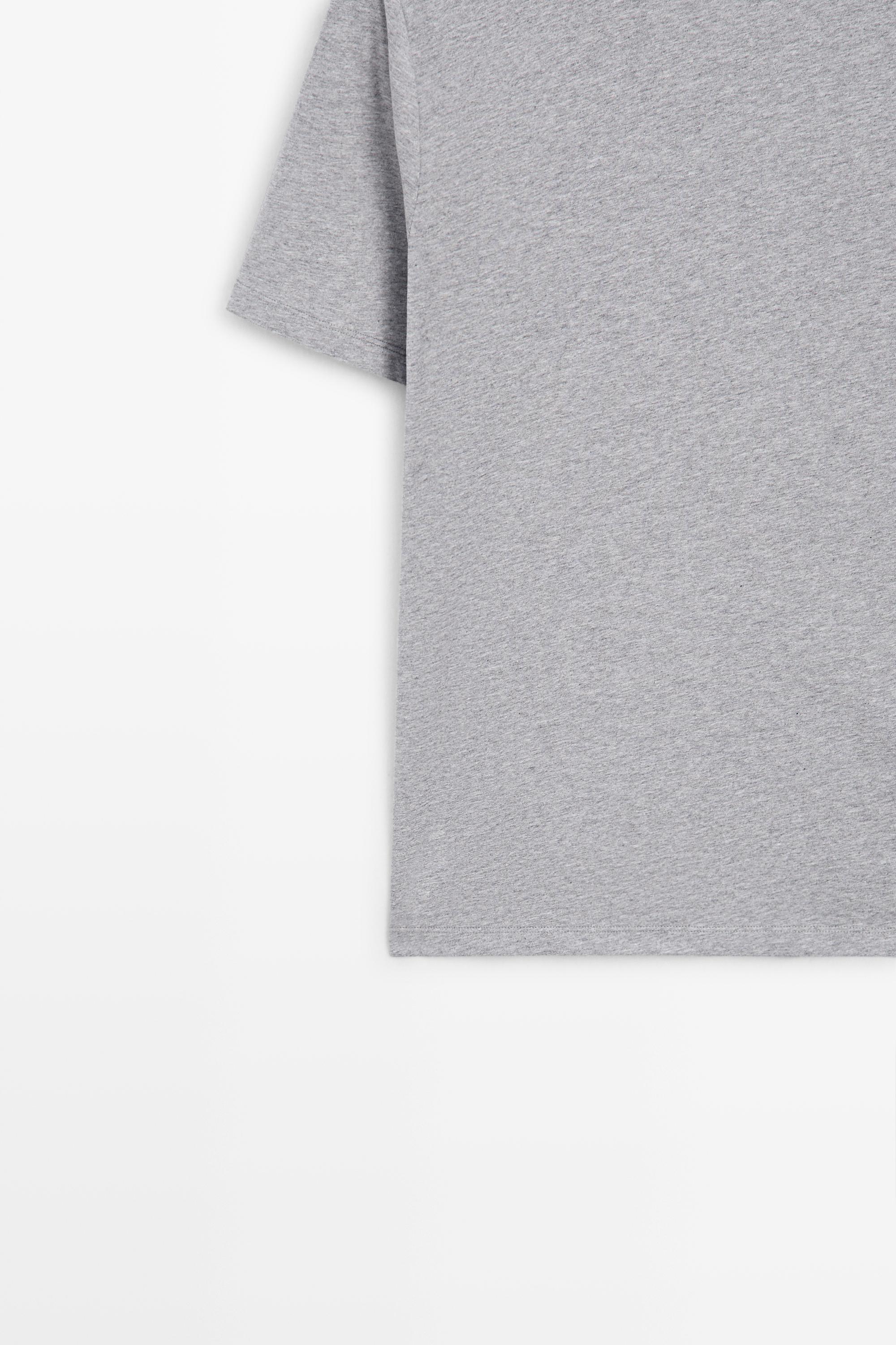 Short sleeve melange cotton T-shirt